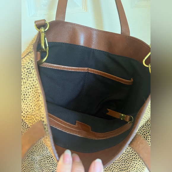 Madewell Medium Transport Tote Calf Hair Shoulder Bag - Picture 6 of 6
